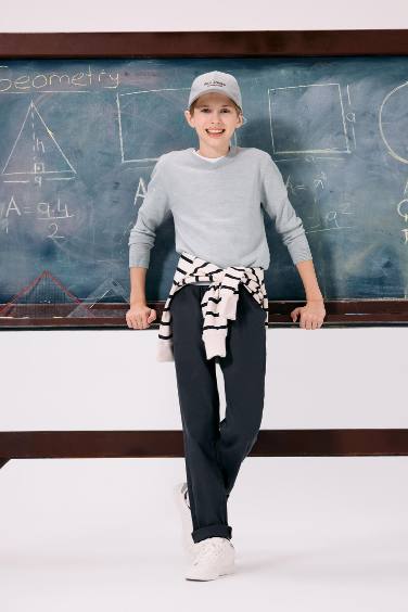 Boy Straight Leg Gabardine Trousers