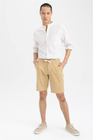 Chemise À Manches Longues Et Col Montant De Coupe Moderne