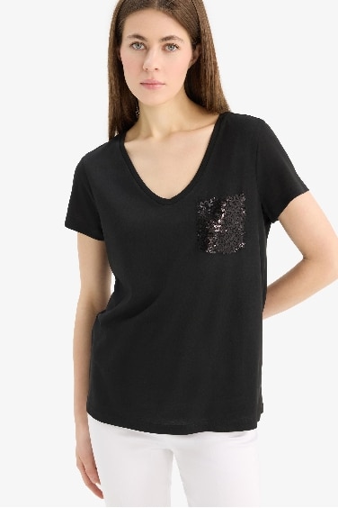 Regular Fit V-Neck Short Sleeve T-Shirt