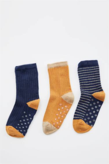 Erkek Bebek 3'lü Pamuklu Uzun Çorap