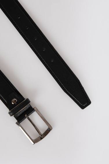 Man Faux Leather Classic Belt