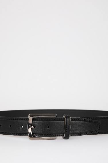 Man Faux Leather Classic Belt