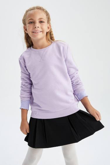 Sweat-shirt à col rond pour fille