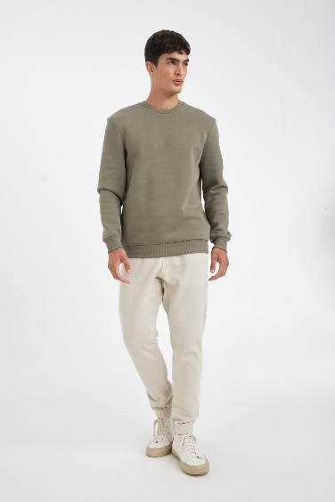 Relax Fit Kalın Jogger Eşofman Altı Basic Düz Beli Bağcıklı Lastikli Paça Cepli