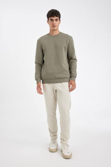 Relax Fit Kalın Jogger Eşofman Altı Basic Düz Beli Bağcıklı Lastikli Paça Cepli