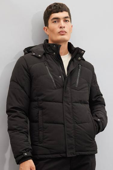 Waterproof Slim Fit Fleece Lined Puffer Jacket