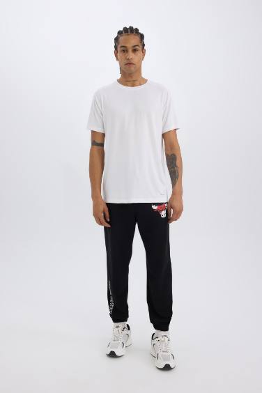 DeFactoFit NBA Chicago Bulls İnce Jogger Eşofman Altı Oversize Geniş Kalıp Cepli Lastikli Paça