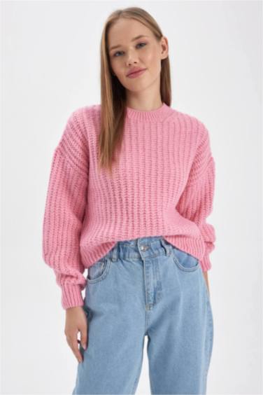 Coool Oversize Geniş Kalıp Bisiklet Yaka Triko Kazak