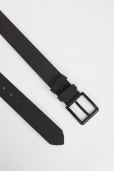 حزام رجالي جلد صناعي بمشبك مستطيل