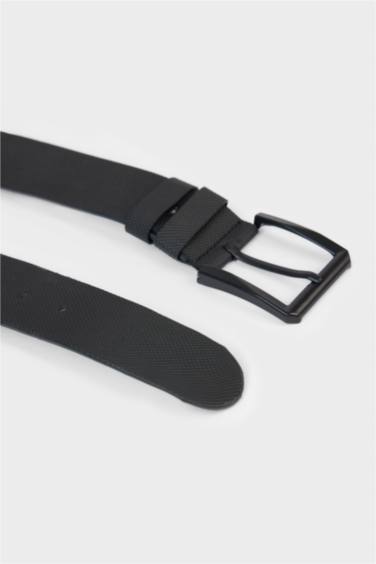 حزام رجالي جلد صناعي بمشبك مستطيل