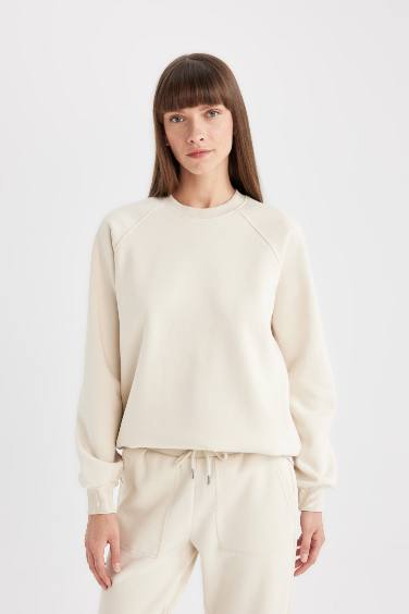 Oversize Fit Crew Neck Thick Sweatshirt