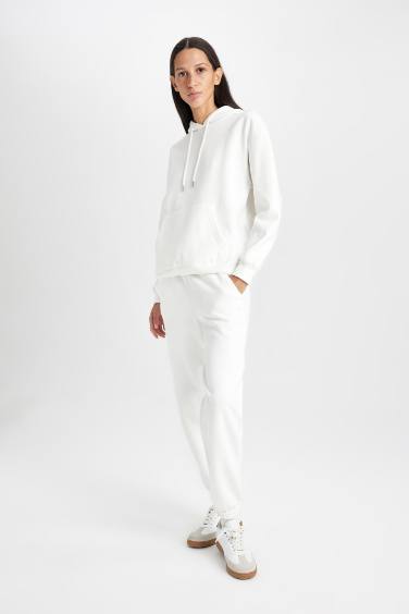 بنطلون بجامة رياضي قماش سميك بجيب وخصر عادي