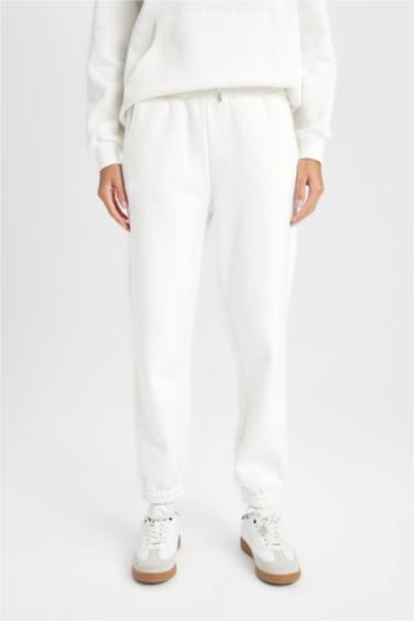 بنطلون بجامة رياضي قماش سميك بجيب وخصر عادي