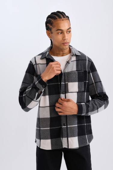 Regular Fit Kareli Polar Uzun Kollu Gömlek