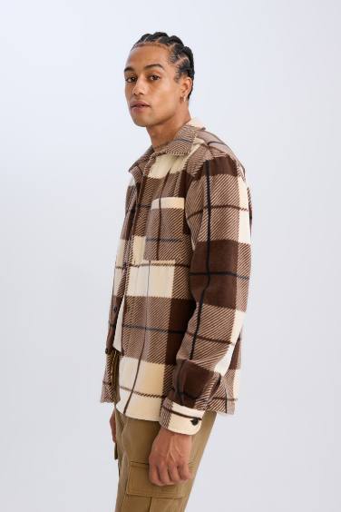 Regular Fit Checkered Fleece Shirt