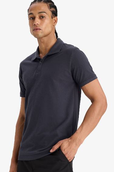 DeFactoFit Slim Fit Polo Neck T-Shirt