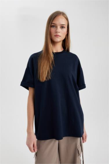 Oversize Fit Crew Neck Short Sleeve T-Shirt