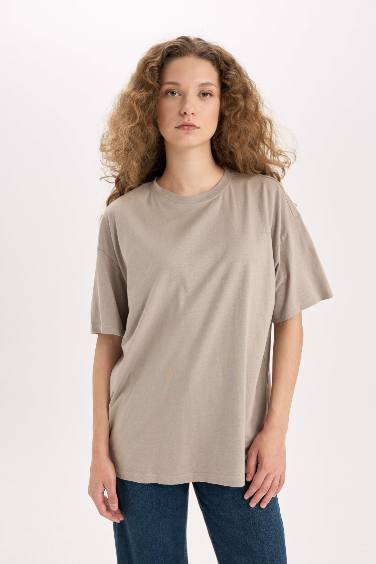 Oversize Fit Crew Neck Short Sleeve T-Shirt