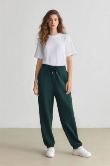 Jogger Kalın Eşofman Altı Cepli Yüksek Bel