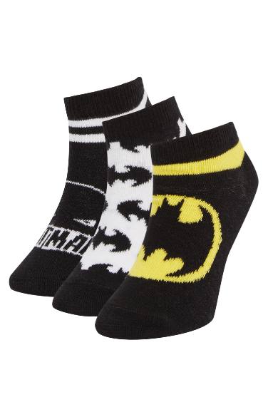 Lot de 3 paires de Chaussettes Courtes Batman en Coton pour Garçon