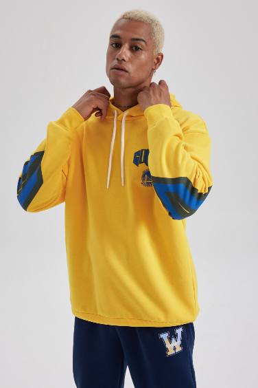 DeFactoFit NBA Golden State Warriors Oversize Fit Thick Sweatshirt