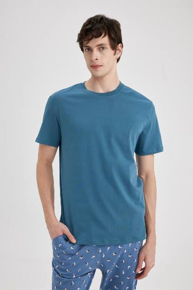 New Regular Fit Crew Neck Basic Cotton T-Shirt