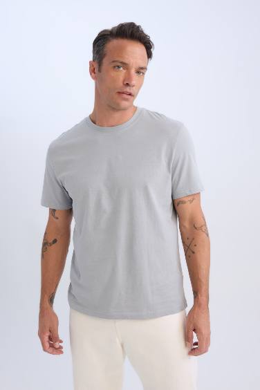 New Regular Fit Crew Neck Basic Short Sleeve T-Shirt