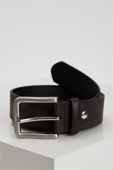 Erkek Suni Deri Jean Kemeri