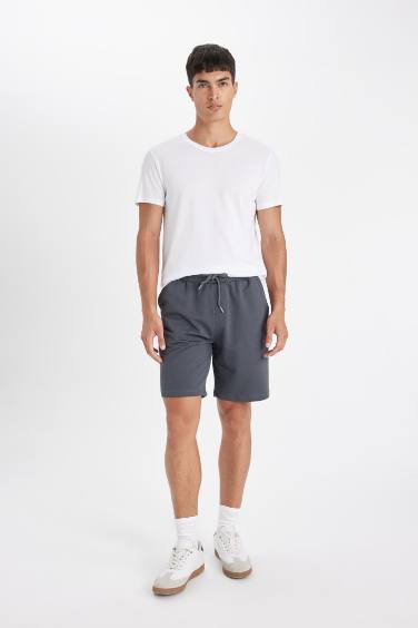 Slim Fit Thin Sweatshirt Fabric Shorts