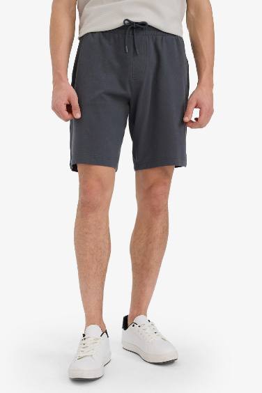 Slim Fit Cotton Basic Bermuda Shorts