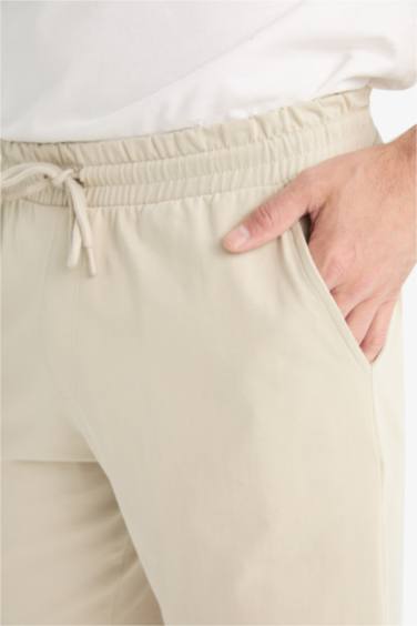 Slim Fit Cotton Basic Bermuda Shorts