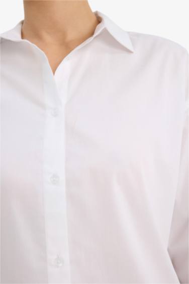 Поплиновая рубашка Oversize с длинным рукавом