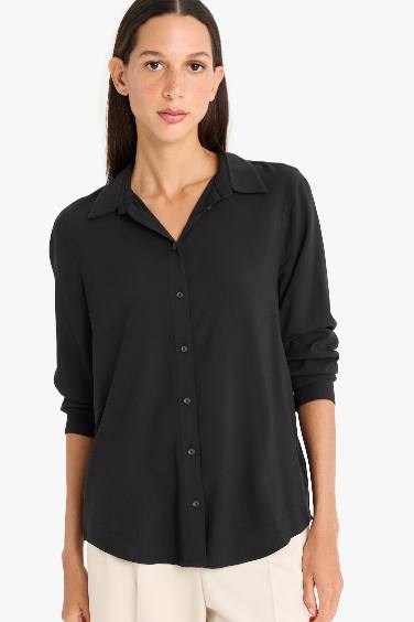 قميص ردن طويل قصة عادية