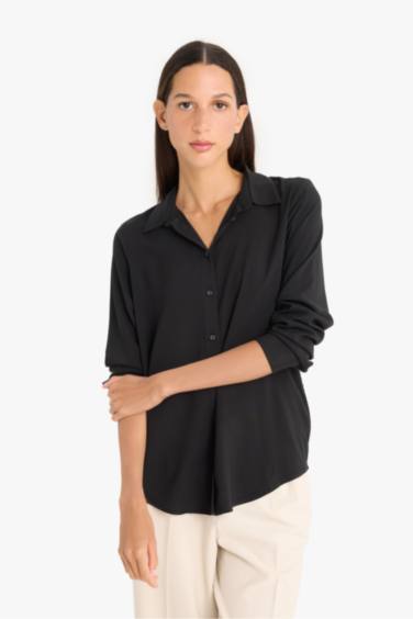 قميص ردن طويل قصة عادية