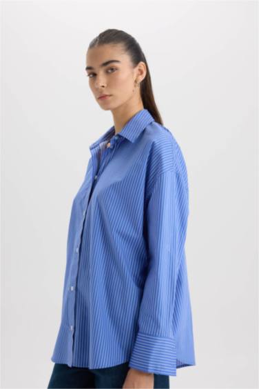 Chemise oversize en Popeline à manches longues
