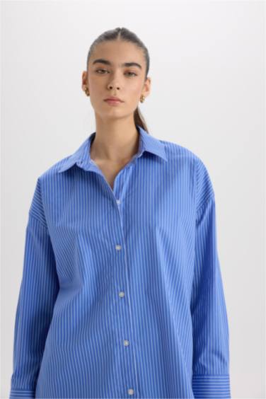 Chemise oversize en Popeline à manches longues