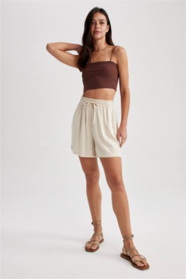 Relax Fit Normal Waist Viscose Shorts