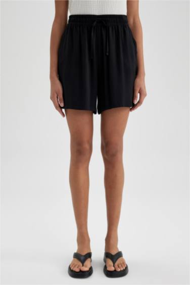 Relax Fit Normal Waist Viscose Shorts