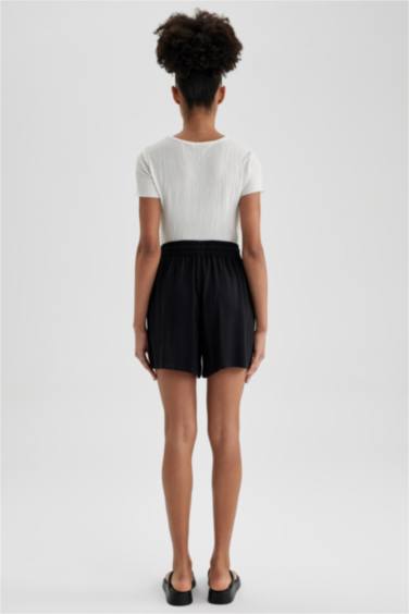 Relax Fit Normal Waist Viscose Shorts