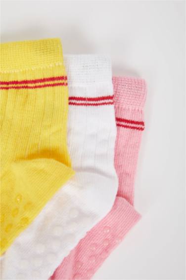 Baby Girl Cotton Non-Slip Sole 3 Pack Long Socks