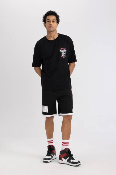 DeFactoFit Standard Fit NBA Wordmark Shorts