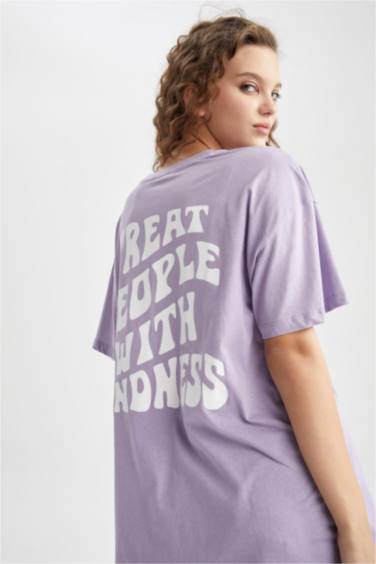 Coool Oversize Fit Bisiklet Yaka Sırt Baskılı %100 Pamuk Tişört