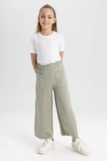 Pantalon Large En Viscose Pour Fille