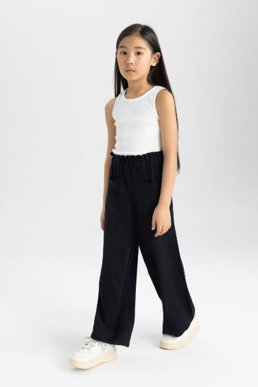 Girl Wide Leg Viscose Trousers