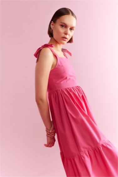 Robes Popeline Col Carré