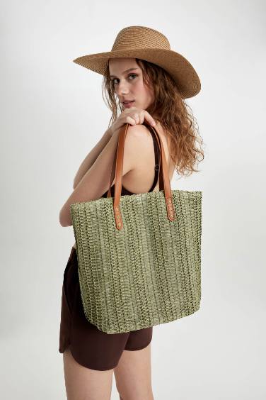 Grand Sac Croisé en Paille pour Femme