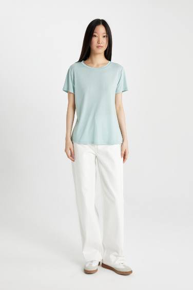 Regular Fit Crew Neck Casual Short Sleeve T-Shirt