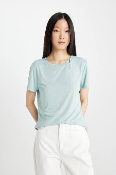 Regular Fit Crew Neck Casual Short Sleeve T-Shirt