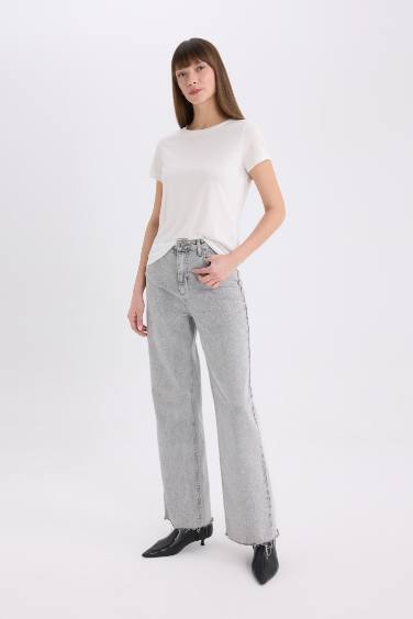 تيشيرت سادة بيزك نص ردن قصة عادية بياخة مستديرة