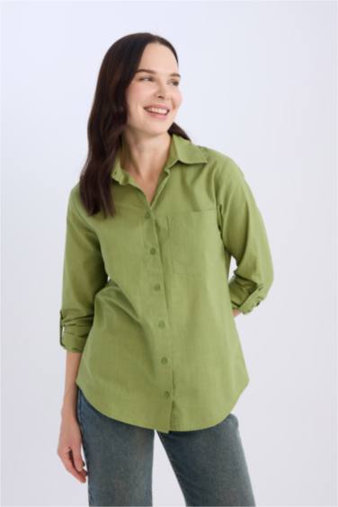 Базовая рубашка стандартного кроя с карманом